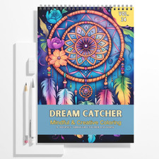 Adult Coloring Books Spiral Bound Page One Sided Design Gifts Arts and Crafts