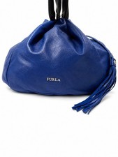 Furla Blue Drawstring Bucket Bag with Tassel ...