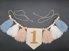 Boho Handmade 1st Birthday Highchair Banner