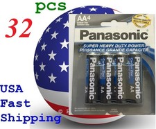 32 piece Panasonic AA 1.5V Batteries Heavy Duty Power Carbon Zinc 0.53 per gallon