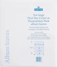 ROYAL MAIL FIRST DAY COVER ALBUM LEAVES -10 DOUBLE LEAVES BRAND NEW