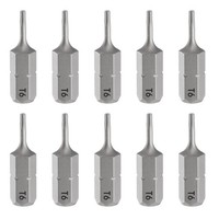 "10Stk T6 Torx Schraubendreher Bit 1/4\" Sechskantschaft 1\" LäNge 6-Punkt S2 Stahl"