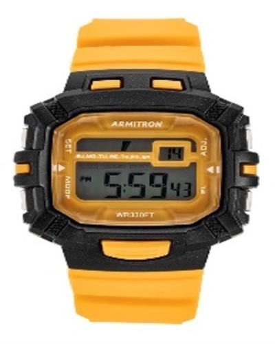 Armitron Men's 40-8244BYLTB Yellow Resin Chronograph Alarm Watch+Free LCD Watch