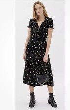 Urban Outfitters Women's Floral Butterfly Wrap Dress MIDI Tea Length XS