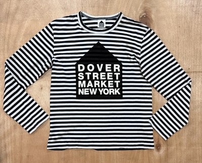 Comme Des Garcons X Dover Street Market Large Long Sleeve Navy/white Shirt Japan