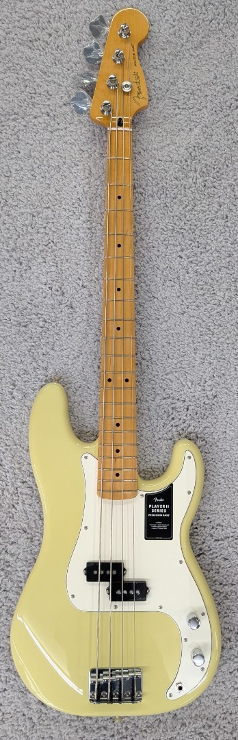 Fender Player II Precision Bass guitar, Maple Fingerboard, Hialeah Yellow - MIM