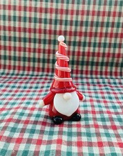 Blown Glass Mini Santa Gonk  In Red Hat Christmas Ornament