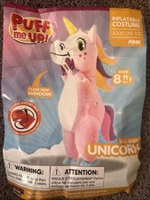 Unicorn Inflatable Costume Full Body Air Blow-Up Deluxe Halloween Adult Pink
