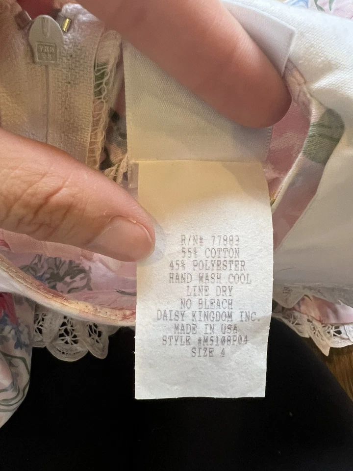 Vestido Daisy Kingdom Vintage Rosa Floral Talla 4 Enagua Manga Abullonada Lazo Foto 4 de 4