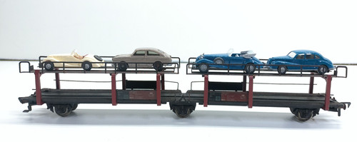 Fleischmann H0 Autotransporter Metall mit 4 Autos 631780 - DB - ohne OVP # 6706 | Zustand: Gebraucht
