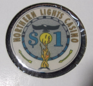 NORTHERN LIGHTS POTAWATOMI INDIAN CASINO $1 gaming poker chip Carter WI