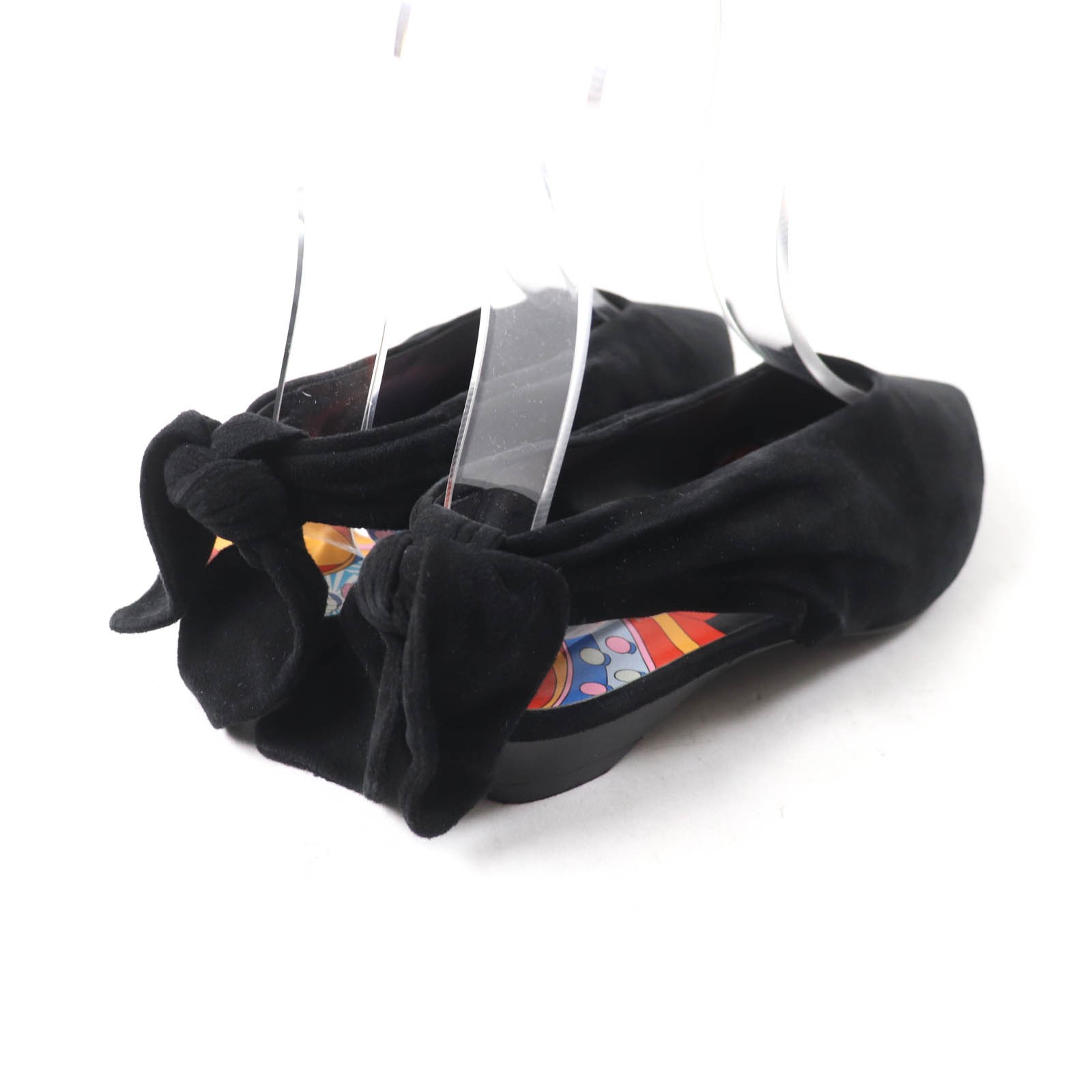 Great HERMES pumps Eva suede leather bow ballet flats black Suede leather Wo... thumbnail 3