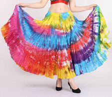 Wevez 25 yard multicolor Dye Tribal Fusion Belly Dance Cotton Casual Maxi skirt