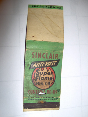 SINCLAIR FUEL OIL MATCHBOOK COVER