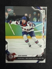 2026 Topps Now Jack Hughes USA Olympic Hockey Golden Goal #18 Card