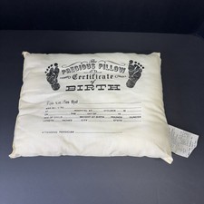 Vintage Newborn Baby Birth Certificate Keepsake Precious Pillow