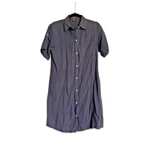Lagenlook Office Vacation Preppy Pure Amici Linen Button Down Shirt Dress
