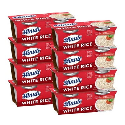 Microwavable White Rice Cups Quick And Easy Ready In One Minute Pack Of 8