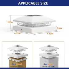 6-24Pcs Solar Post Cap Light For 4x4 Outdoor Waterproof LED Deck Fence Light