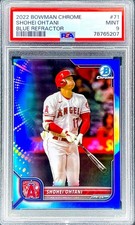 Shohei Ohtani RARE BLUE REFRACTOR /150 BOWMAN CHROME ROY PSA 9