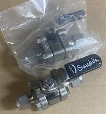 Swagelok SS 3-Piece 60 Series Ball Valve, 3/8" Tube SS-62TS6, LOT OF 2 New