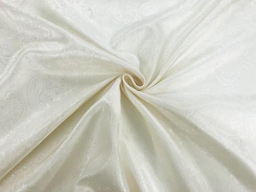 Paisley Lining Fabric Jacquard Wedding Waistcoat Ivory/ Colours for Dressmaking - Picture 5 of 21