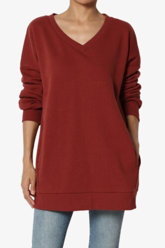 TheMogan S~3X Casual Cozy Oversized V-Neck Fleece Pullover Sweatshirts - Picture 128 of 229
