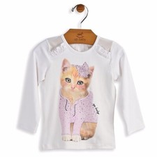 NEW 'Up Baby' 2 Piece Long Sleeve Cat Print Printed Girls Skirt Set Size 2