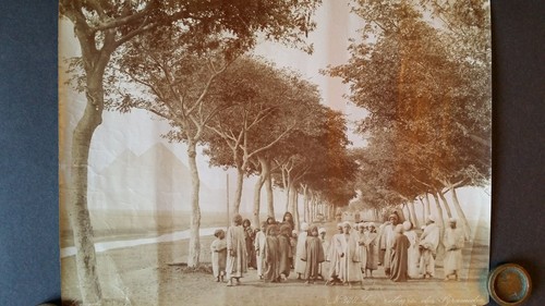 1880'S ANTIQUE ALBUMEN PHOTOGRAPH ZANGAKI LA RETOURE DES PYRAMIDES - GIZA EGYPT - 第 1/6 張圖片