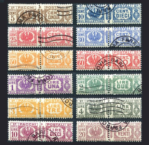 ITALIA REGNO 1927 1932 Pacchi Postali Fasci 12v. MNH ** Quartine e Blocchi - Picture 3 of 13
