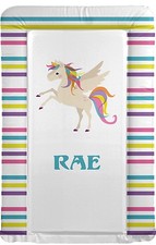 PERSONALISED UNICORN PADDED BABY NAPPY CHANGING MAT CHILDS NAME PRINTED ON MAT