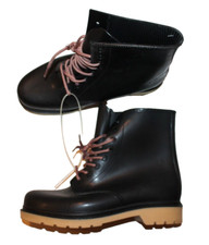 Athletech Men's Black Rubber Lace-up Rain Boots Rainboots 10M