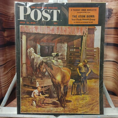 Vintage Saturday Evening  Post | The Atom Bomb July13, 1946 Magazine GC