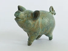 Pig Statue (Bronze) - Piggy Sculpture Small Bronze Figurine - Animal Lover Gift