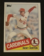 1985 Topps Ricky Horton Baseball Rookie Card (RC) #321 Cardinals Pitcher VG O/C