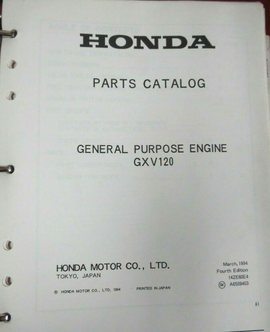 どんページ Honda Engines Parts Catalog Binder Loose Used USA Free Shipping