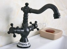 Oil Rubbed Brass Dual Handles Swivel Kitchen Vessel Sink Faucet Mixer Tap snf645