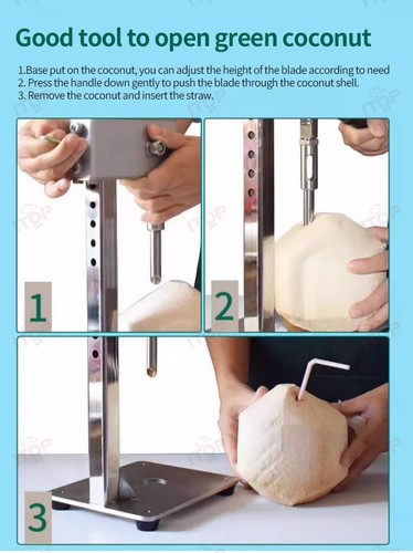 Coconut opening Tool Manual Green Coconut Opener Adjustable Height Max 24cm - Picture 10 of 11