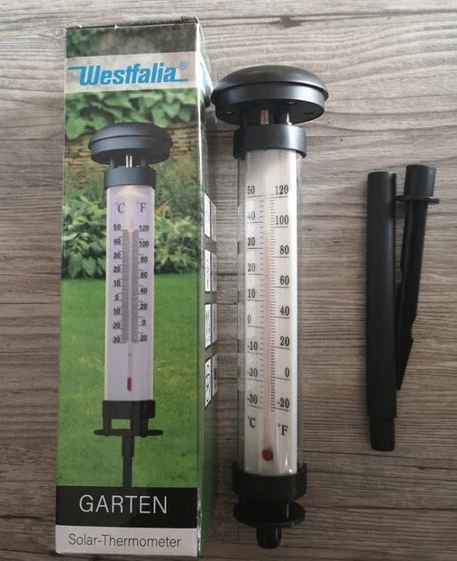 Westfalia Solar-Thermometer, Größe: ca. 6,6 x 6,6 x 48 cm, Außenbereich - Bild 2 von 3