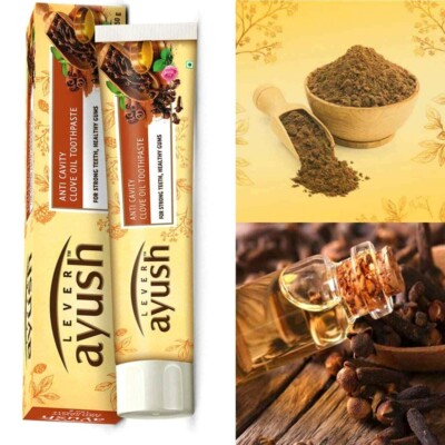 Lever Ayush Anti Cavity Clove Oil ToothpasteFor Strong Teeth, Healthy Gums 40g