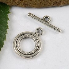 36sets Tibetan silver round shape toggle clasps h1690