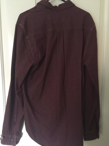 Men's Topman Red/Wine Coloured Cotton Western Style Shirt In Size Small - Picture 4 of 5