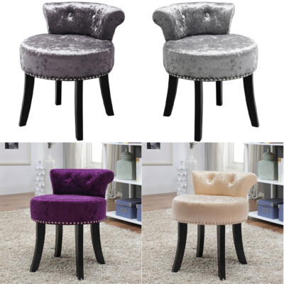 grey crushed velvet dressing table stool Crushed Velvet Buttoned Dressing Table Stool, Silver Grey