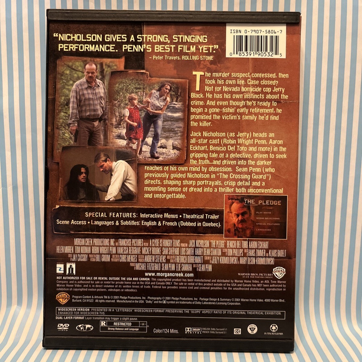 The Pledge (DVD, 2001) Jack Nicholson Helen Mirren 85391905325| eBay