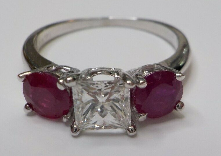 Princess Diamond Ruby Ring - image 5