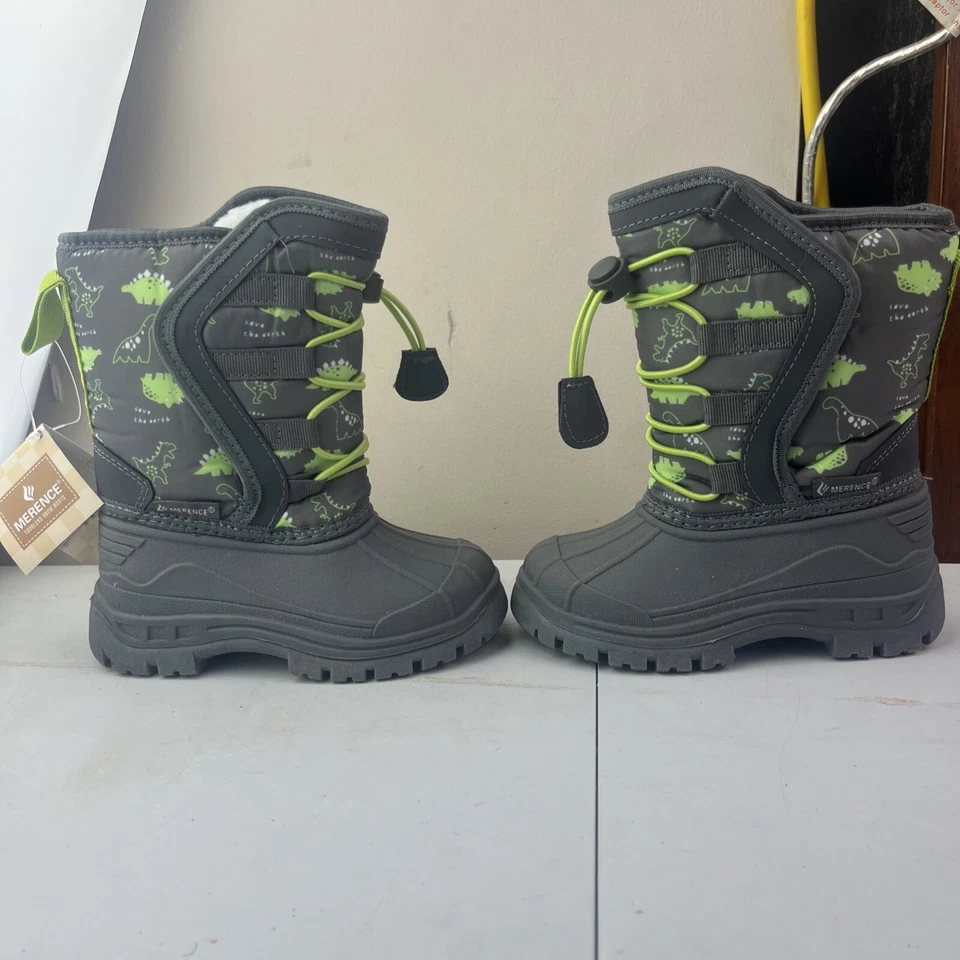 Botas de nieve aisladas de dinosaurio verde talla 9 Merence zapatos de pato Foto 2 de 4