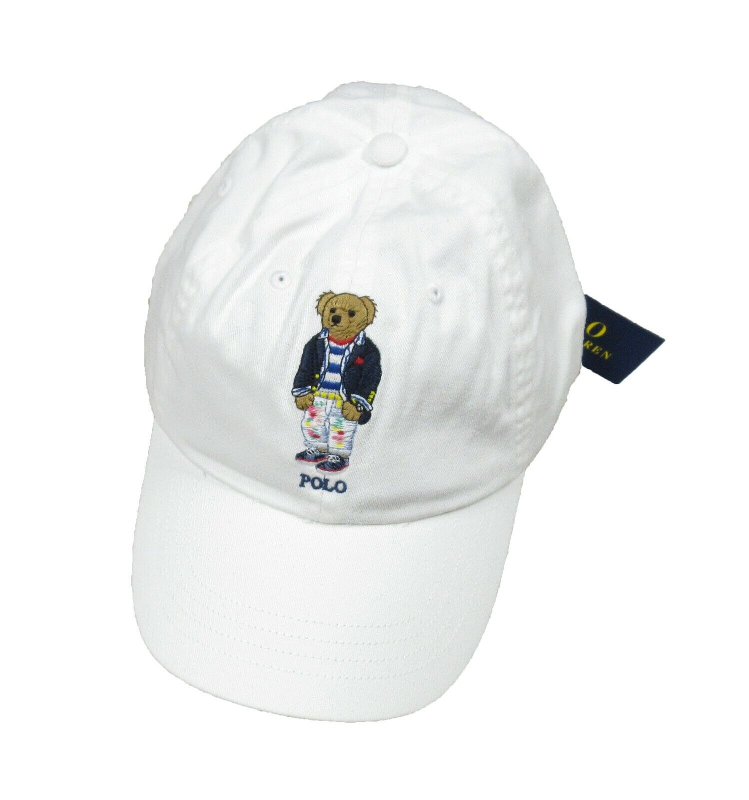 Polo Ralph Lauren Men's White Embroidered Polo Bear Chino Hat