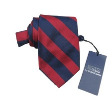 Polo Ralph Lauren Navy/Red Stripe Pattern 3.25" Silk Tie 125 Made in Italy