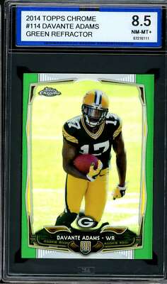Davante Adams Rookie Card 2014 Topps Chrome Green Refractor #114 ISA 8.5 NM-MT+