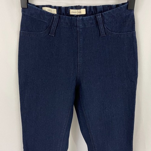 New Silence+Noise Dark Denim Jeggings Elastic Waist Pull On Skinny Jeans Size 25 - Picture 3 of 12